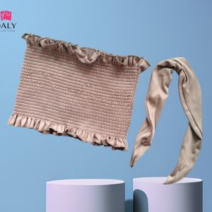 Top Fruncido Daly con lazo ajustable para mujer, diseño moderno y tela suave ideal para verano. Disponible en varios colores y tallas S, M y L.