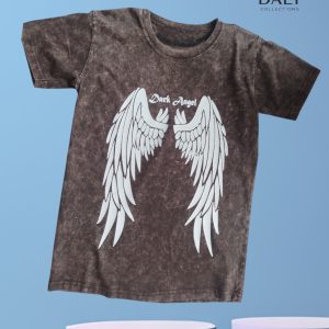 Polo Acid Wash para Hombre con Estampado Urbano Streetwear