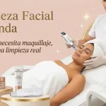 Limpieza facial profunda con extracción de puntos negros y terapia LED en Inner Glow.