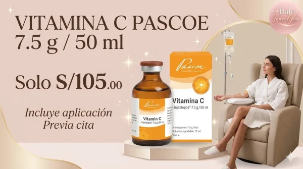 Vitamina C Intravenosa Pascoe 7.5 g para terapia intravenosa de energía y glow en Inner Glow