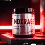 Nox Rage Pre Entreno para aumentar la energía, mejorar el enfoque mental y potenciar el rendimiento deportivo. Disponible en 350 g y 700 g.